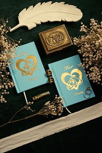 IMPRESS Vow Books His and Hers Wedding Linen Foil Stamped
