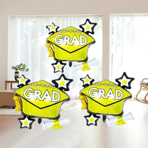 Soochat Graduation Cap Balloon 2Pcs Gold