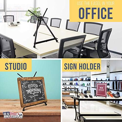 US Art Supply Pack of 6 Adjustable Metal Easels