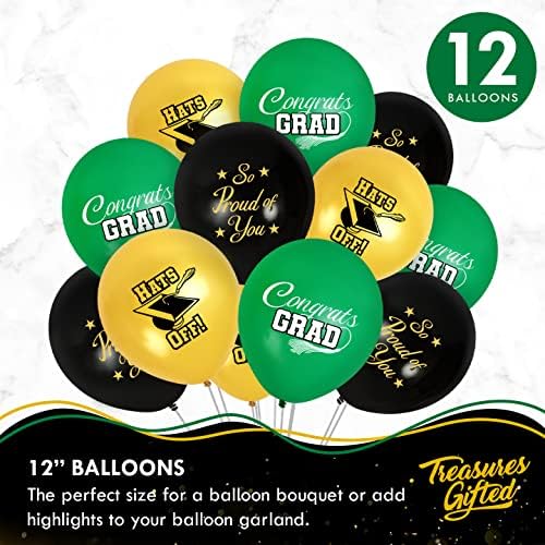 Treasures Gifted Green Graduation Decorations Set for 24 Guests