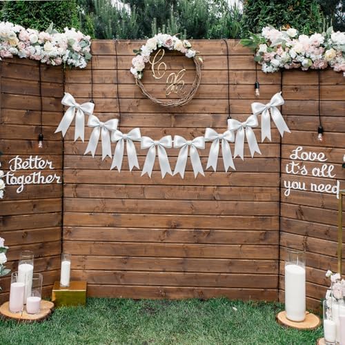 2 Strings 16PCS White Bow Garland Decorations for Events