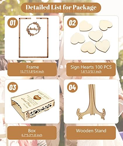 Heart Wedding Guest Book Alternative with Stand