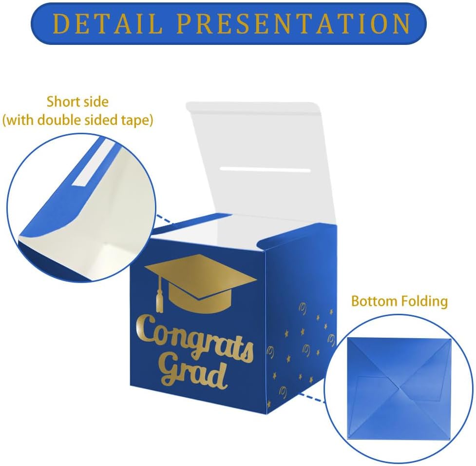 Graduation Card Box Holder Blue