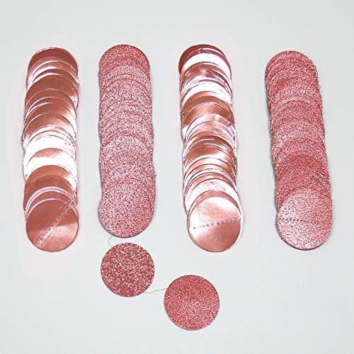 Cheerland Glitter Rose Gold Circle Dot Garland Decorations