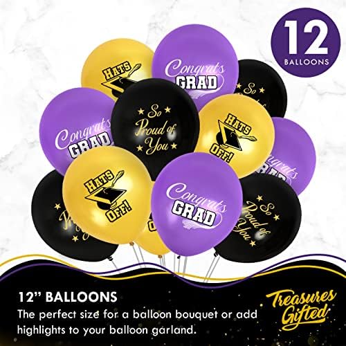 Treasures Gifted Purple Graduation Decor Set for 24 Guests