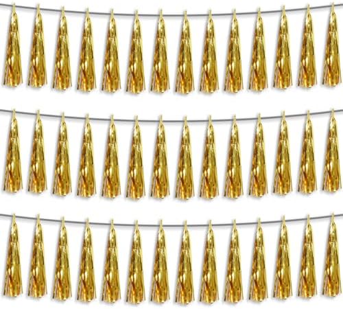 3P Gold Foil Fringe Tassel Garland for Parties and Events