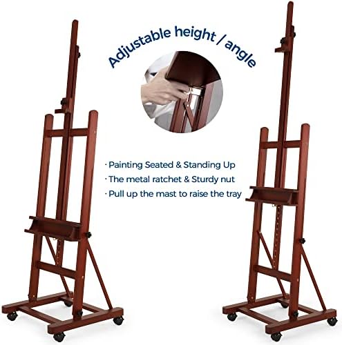VISWIN Adjustable Foldable H-Frame Easel with 4 Wheels