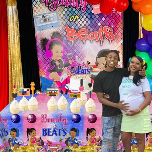 Funmemoir Hip Hop Gender Reveal Table Cloth Decorations