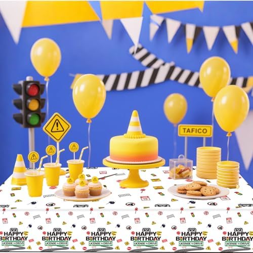 Drivers License 16th Birthday Tablecloth Decorations 3PCS