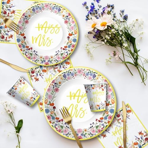 Wildflower Bridal Shower Decorations Set for 24 Guests