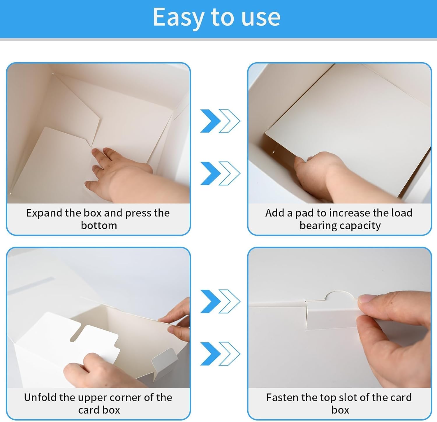 6 Pack 10 Inch White Cardboard Raffle Boxes