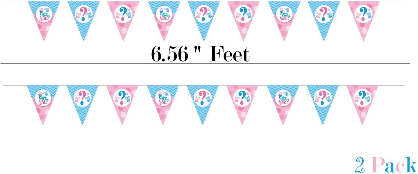 4 Pack Gender Reveal Table Covers with Pennant Banners