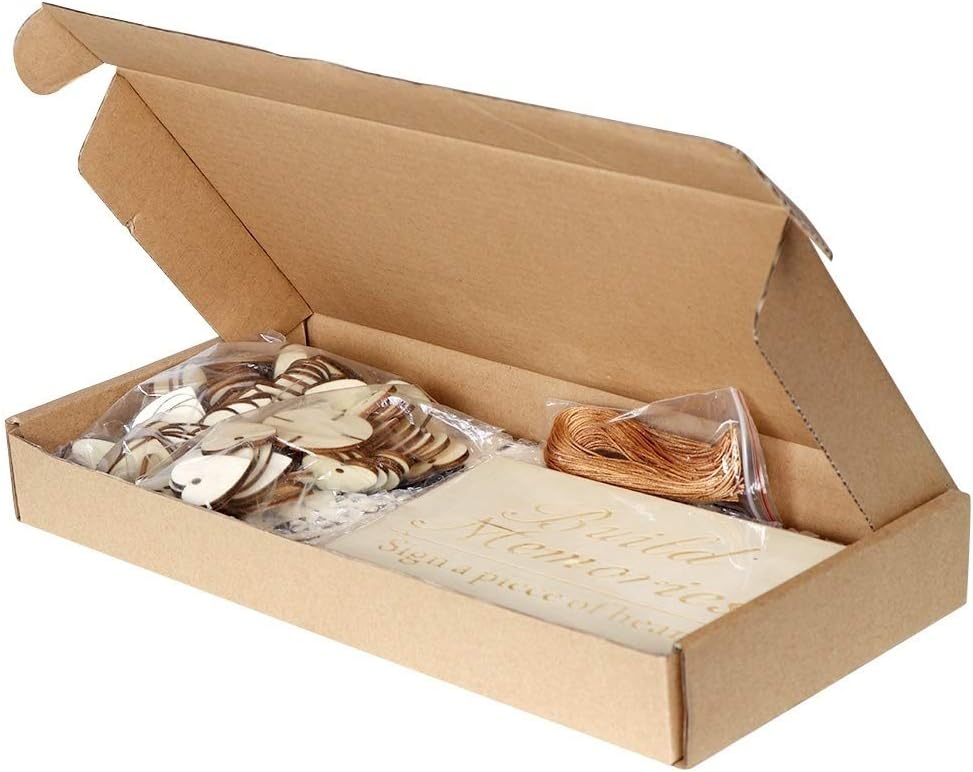 NUPTIO Rustic Guest Book Alternative with Heart Drop Box