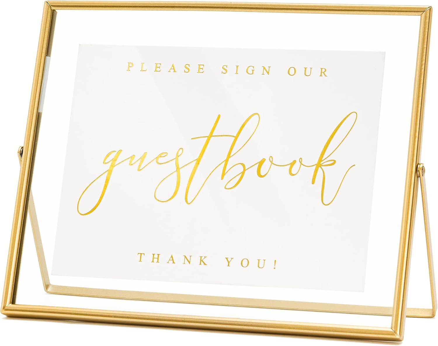 Calculs Gold Floating Picture Frame Wedding Guest Book
