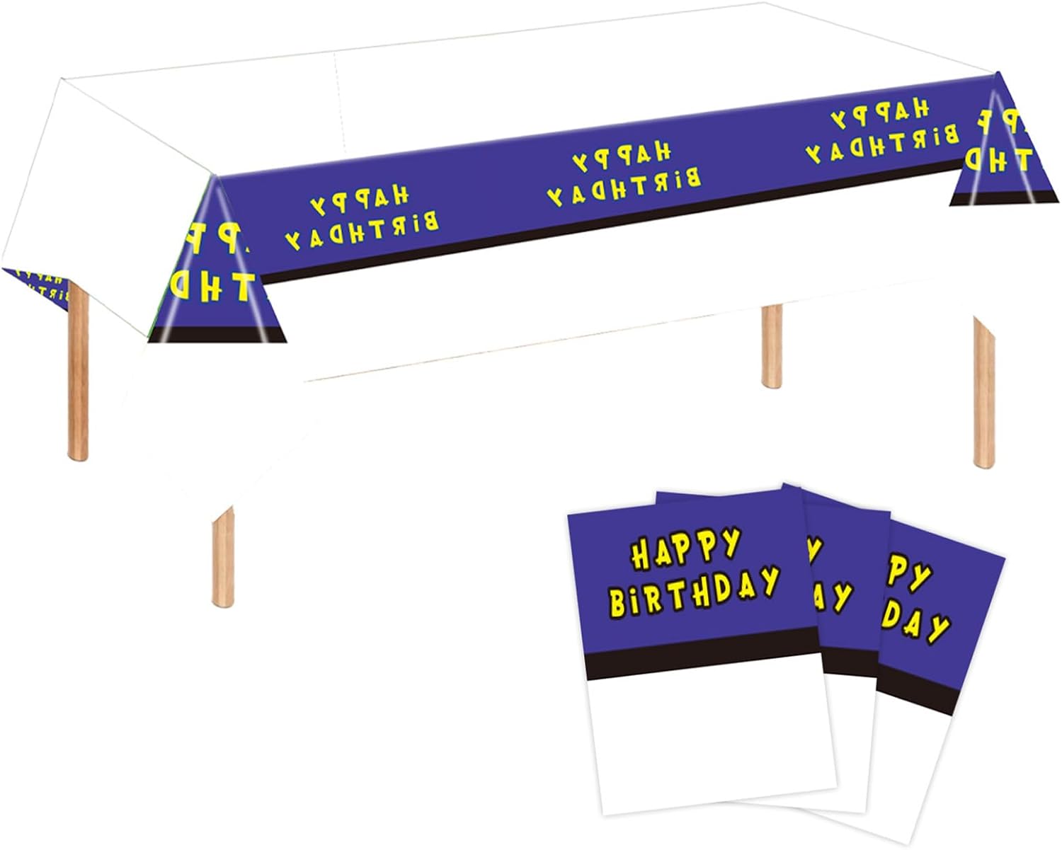 Purple Cartoon Animation Birthday Party Tableware Set