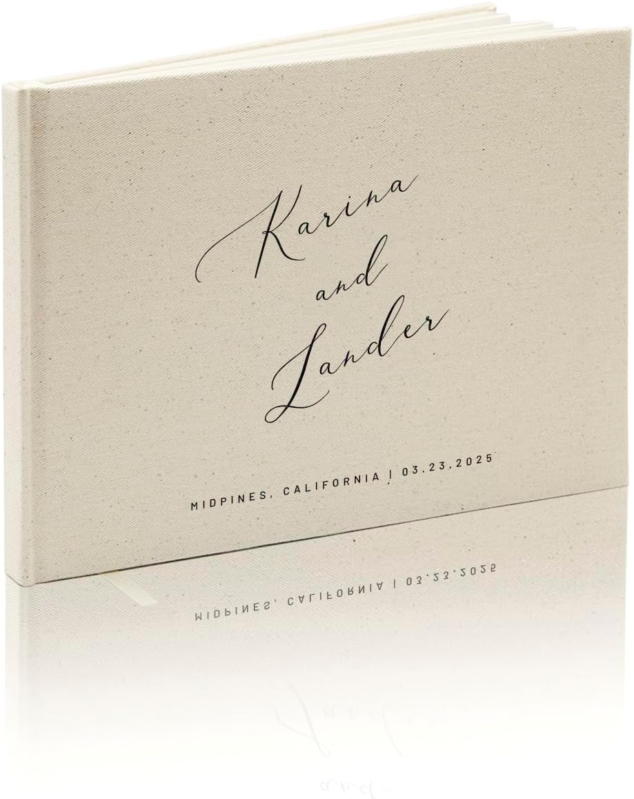 Personalized Linen Guest Book for Wedding Ceremony
