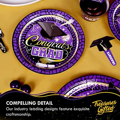 Treasures Gifted Purple Graduation Decorations Set of 24