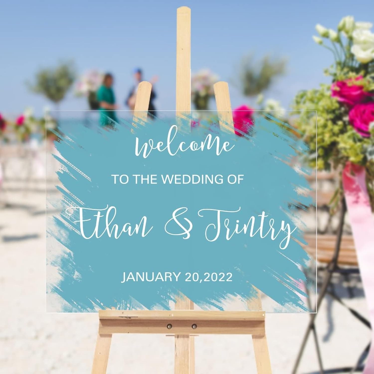 Custom Acrylic Wedding Welcome Sign 18x24 Inch