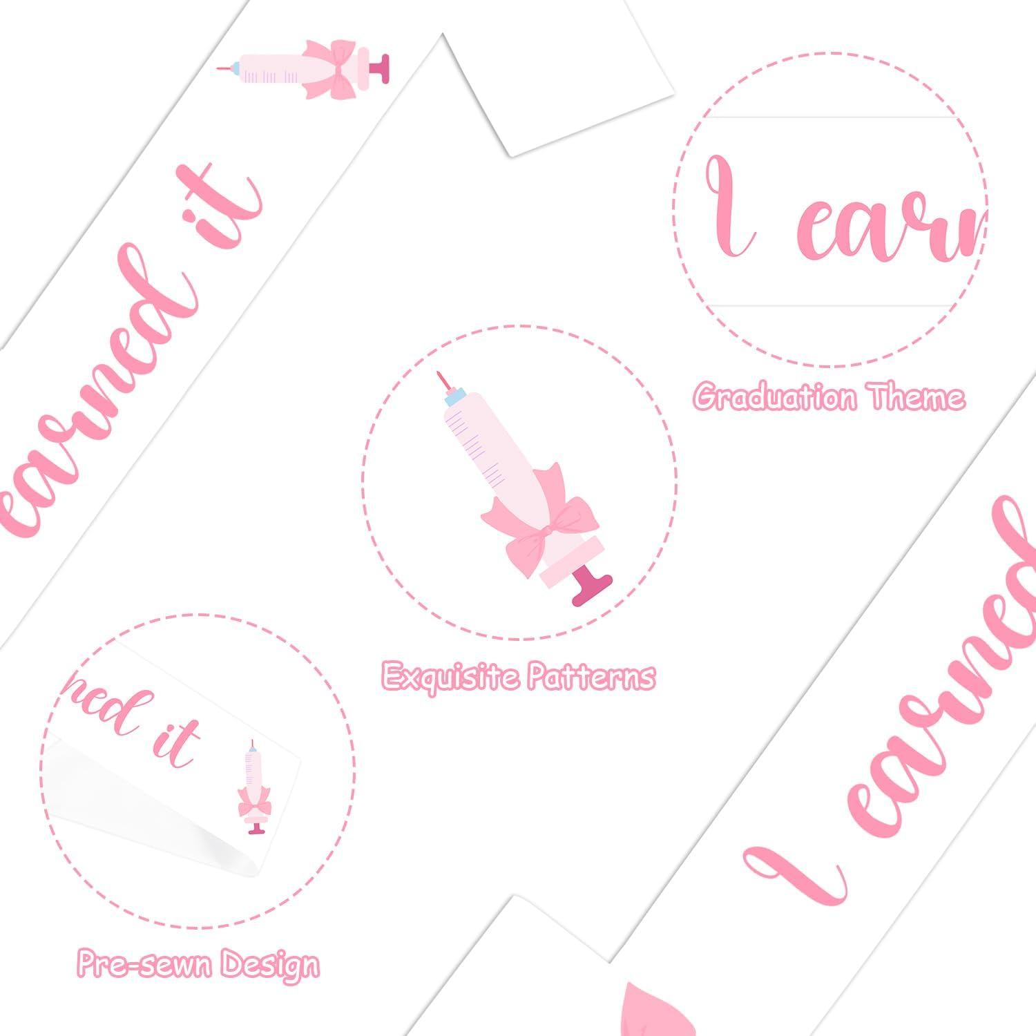 Earned It Pink Bow Graduation Stole for Nurses