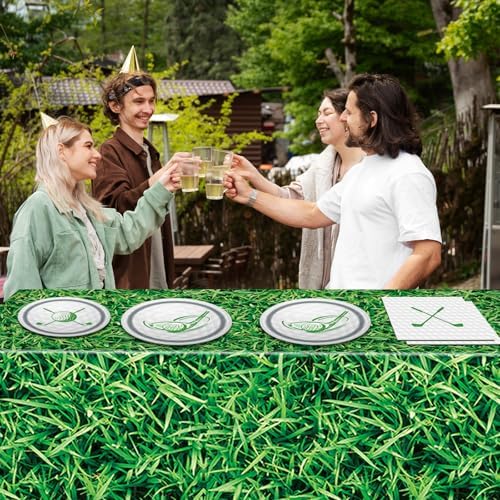 Golf Party Plates Napkins Tablecloth 62PCS Set