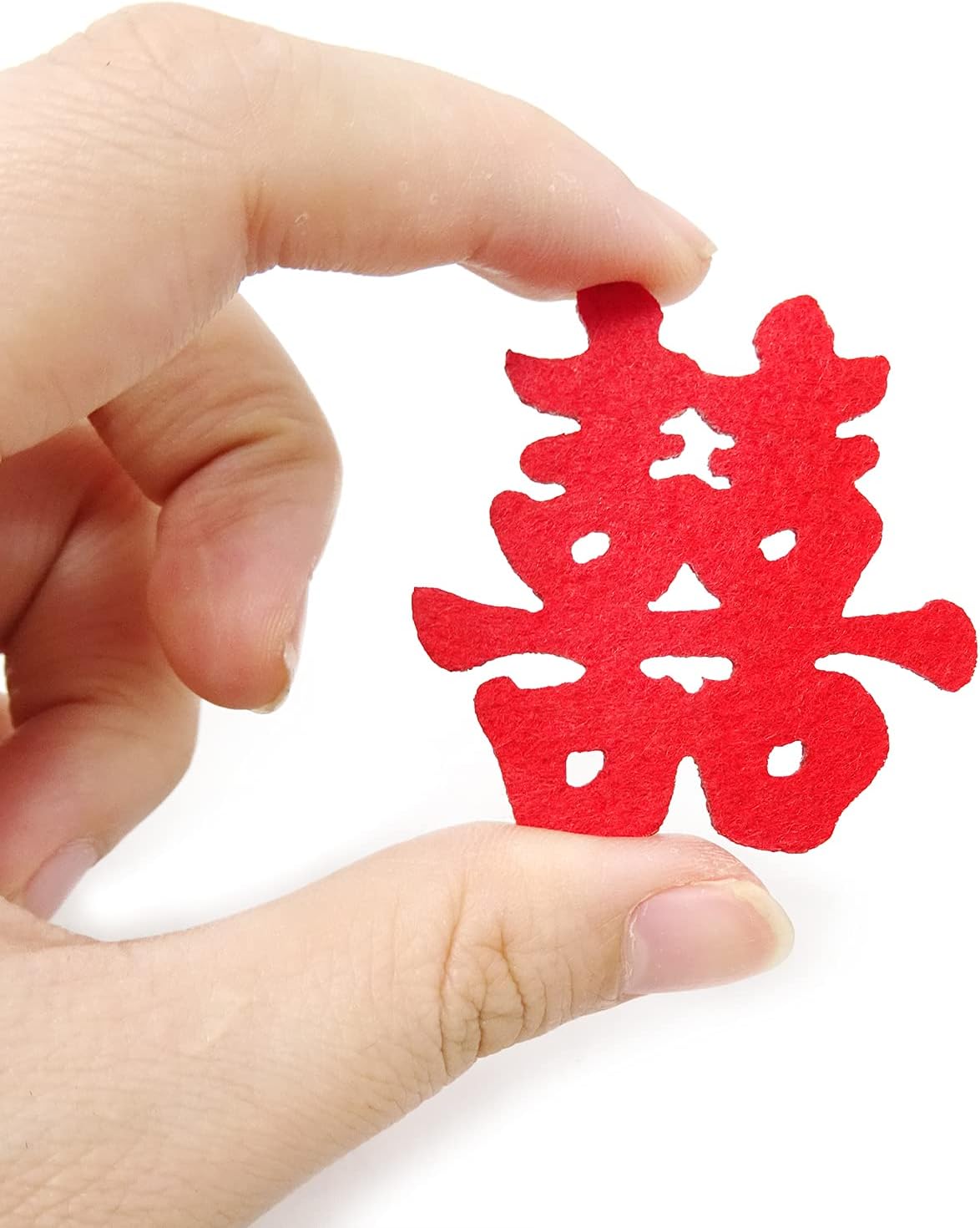 Honbay 120PCS Double Happiness Confetti - Red Non-Woven Wedding Decor