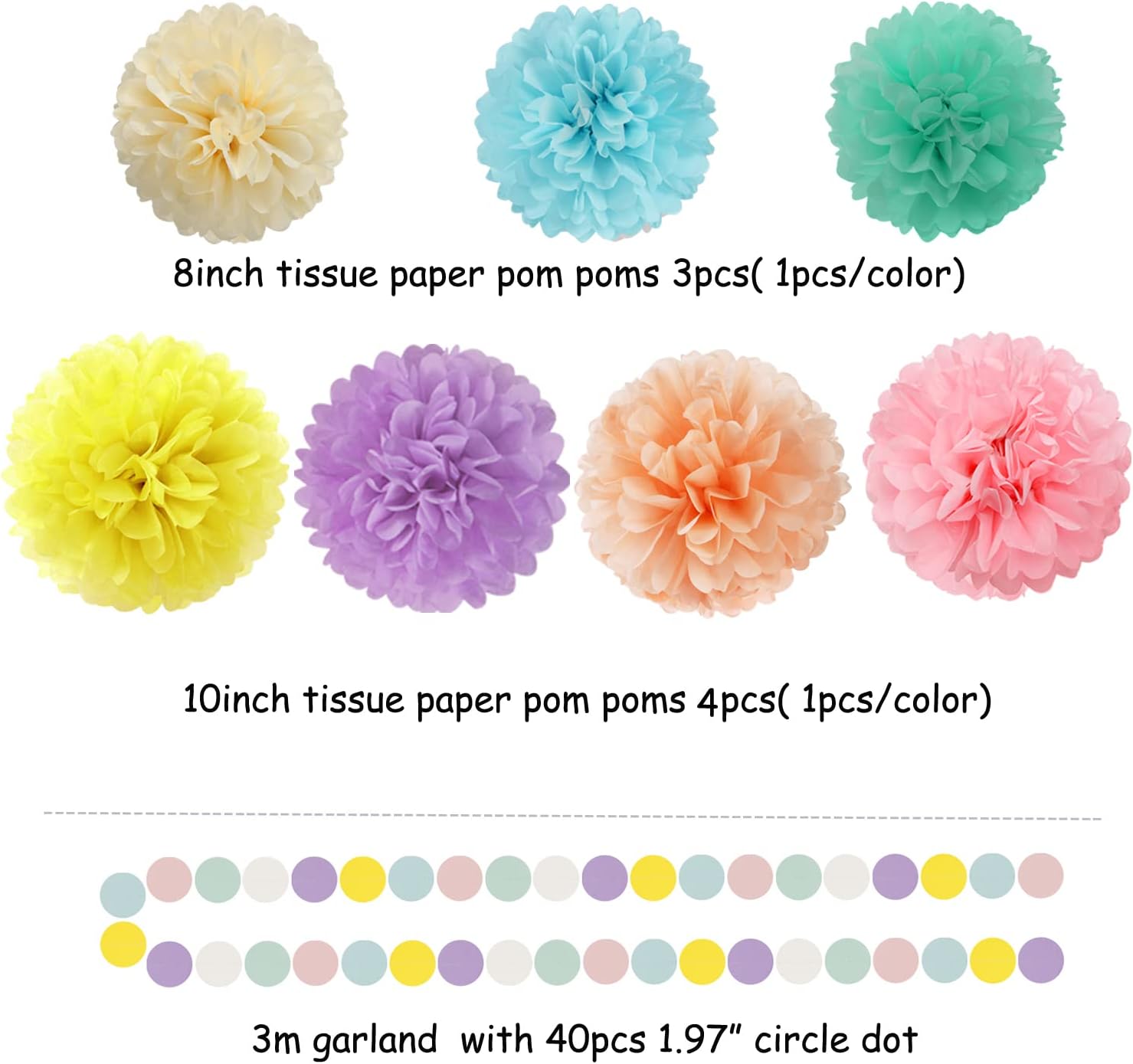 Lasting Surprise Pastel Rainbow Party Decor Kit 29pcs