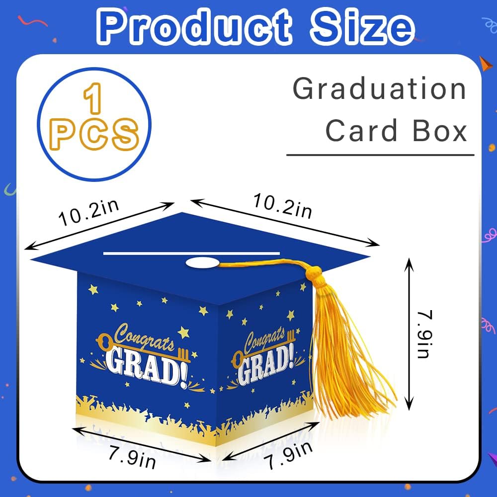 Hying Graduation Card Box 2025 Blue Cap Tassel