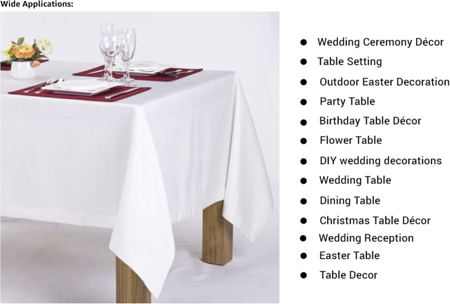 AK TRADING CO 60 x 102-Inch Rectangular Polyester Tablecloth - Charcoal