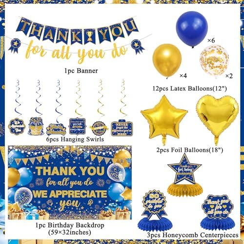 Vlipoeasn We Appreciate You Decorations Set