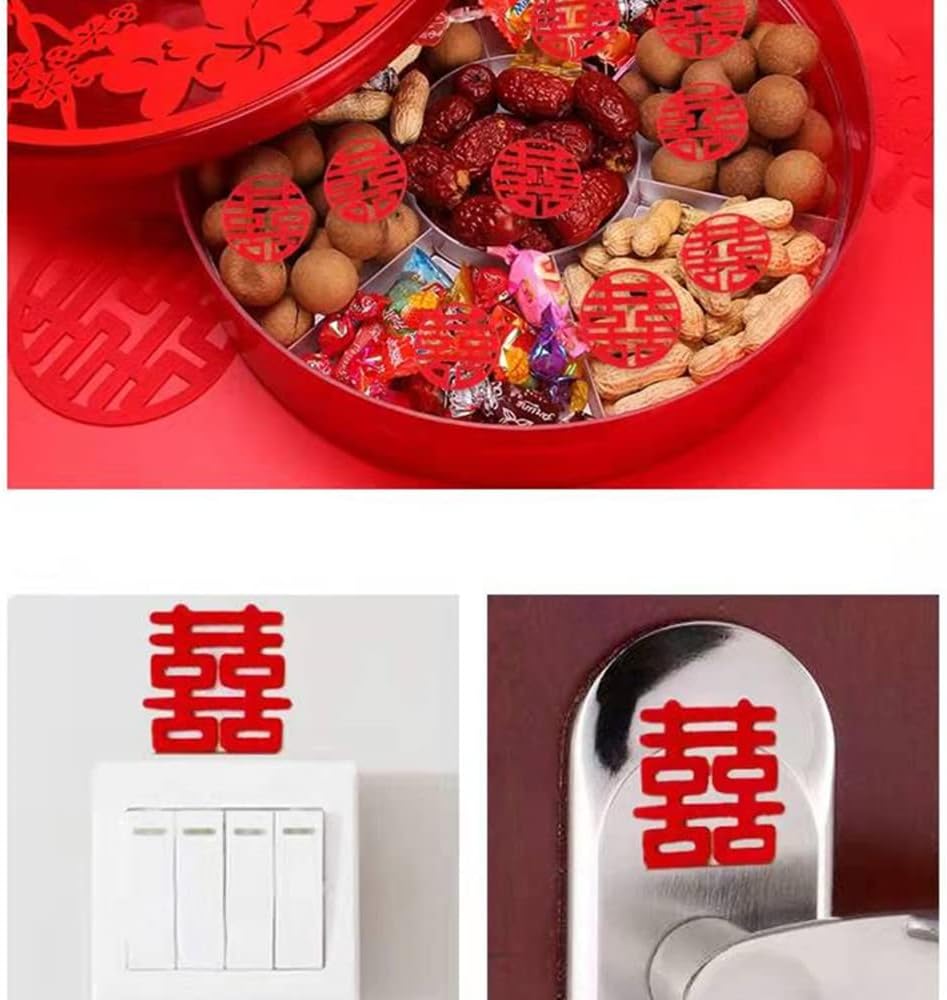 120 Pcs Double Happiness Confetti Wedding Decoration Paper Cut