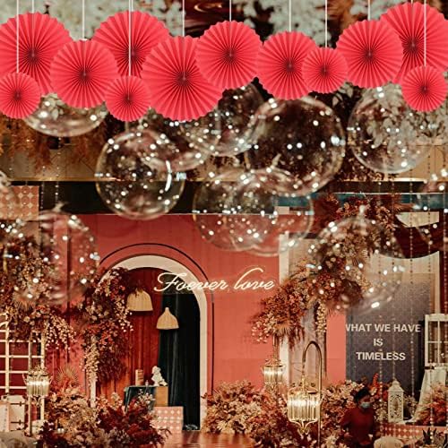 HQZ Red Party Hanging Fans DIY Set 12pcs