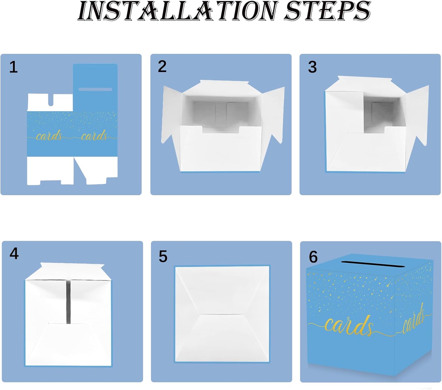 Light Blue Card Box for Wedding and Party Use