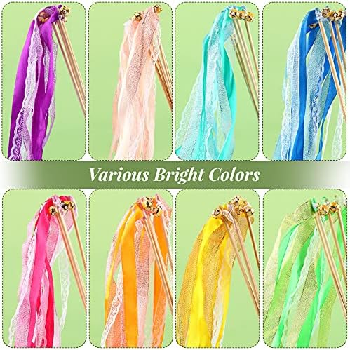 40 Pieces Chromatic Silk Wedding Streamers with Bells