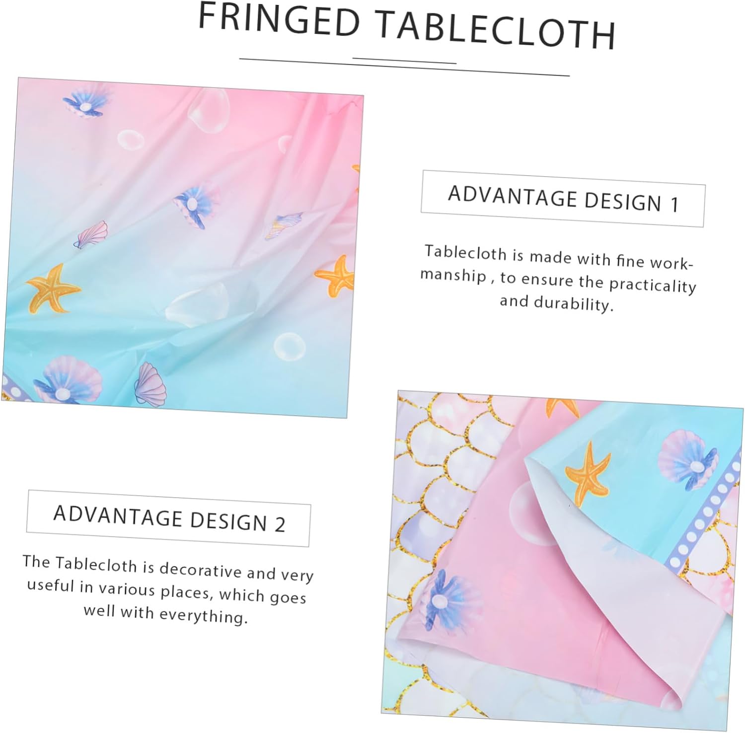 Disposable Mermaid Scale Tablecloth for Birthday Parties