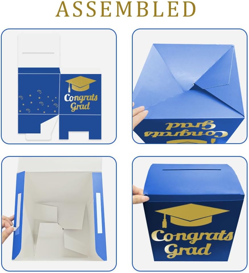 Graduation Card Box Holder Blue