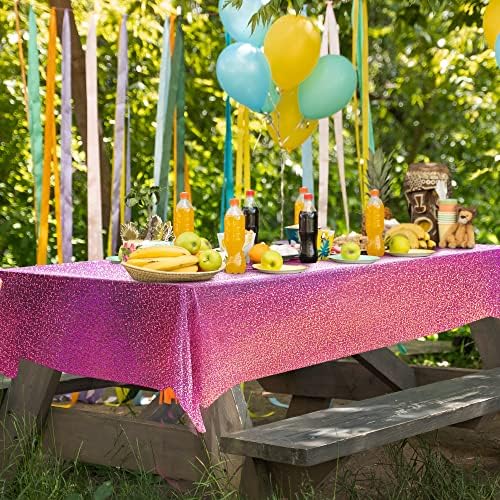 4 pcs Pink Holographic Laser Tablecloths for Party Decor