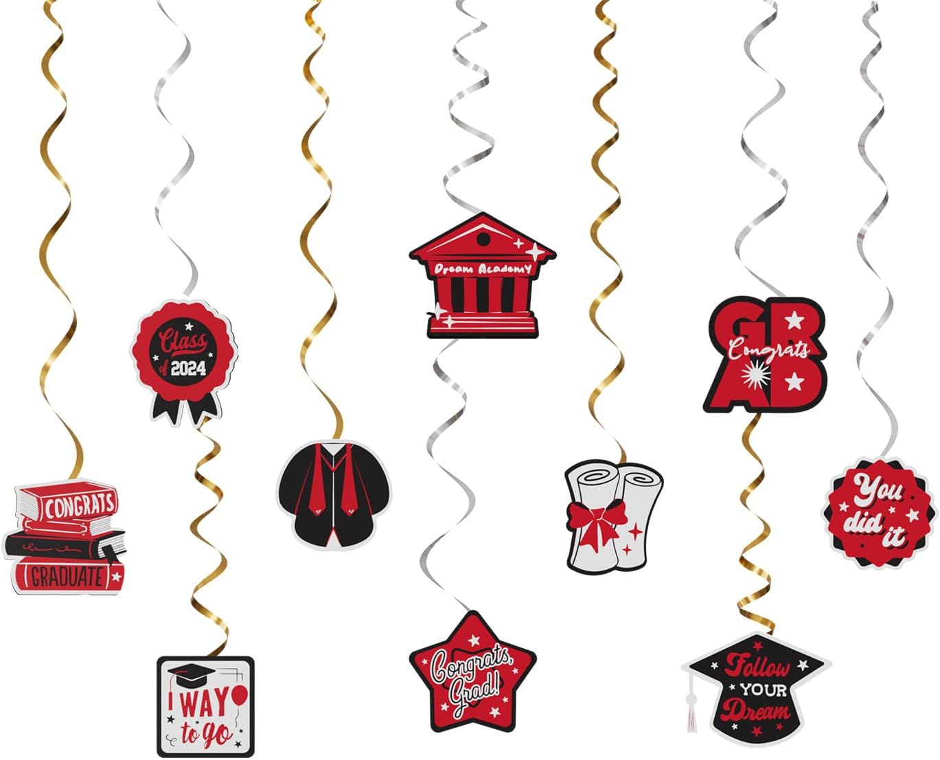 2025 Graduation Decorations Red Themed Set