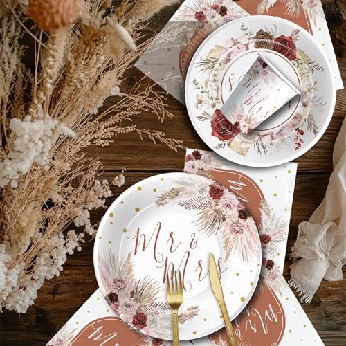 Mr And Mrs Bridal Shower Tableware Set Serves 24