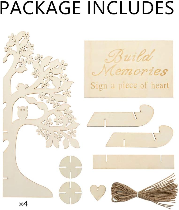NUPTIO Rustic Guest Book Alternative with Heart Drop Box