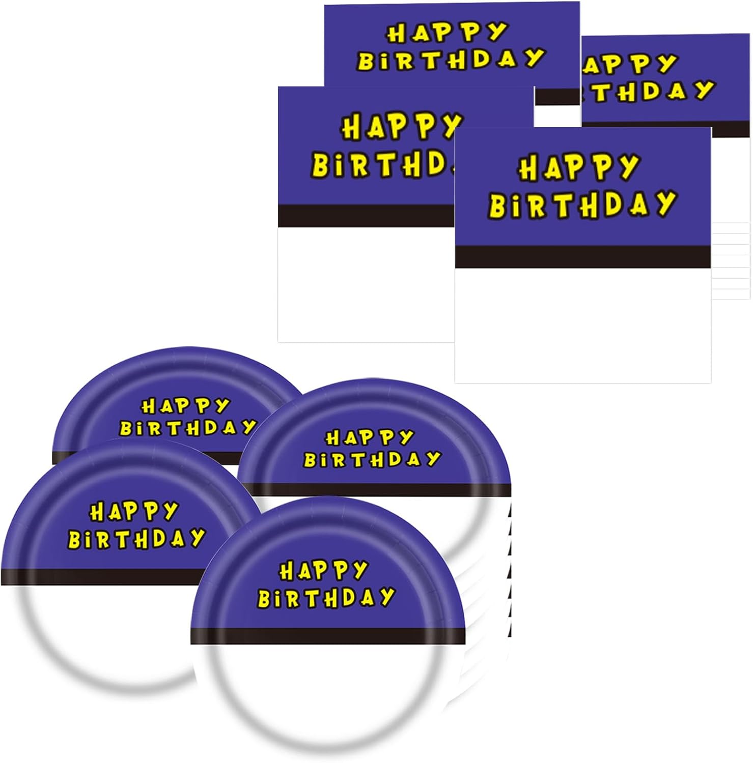 Purple Cartoon Animation Birthday Party Tableware Set