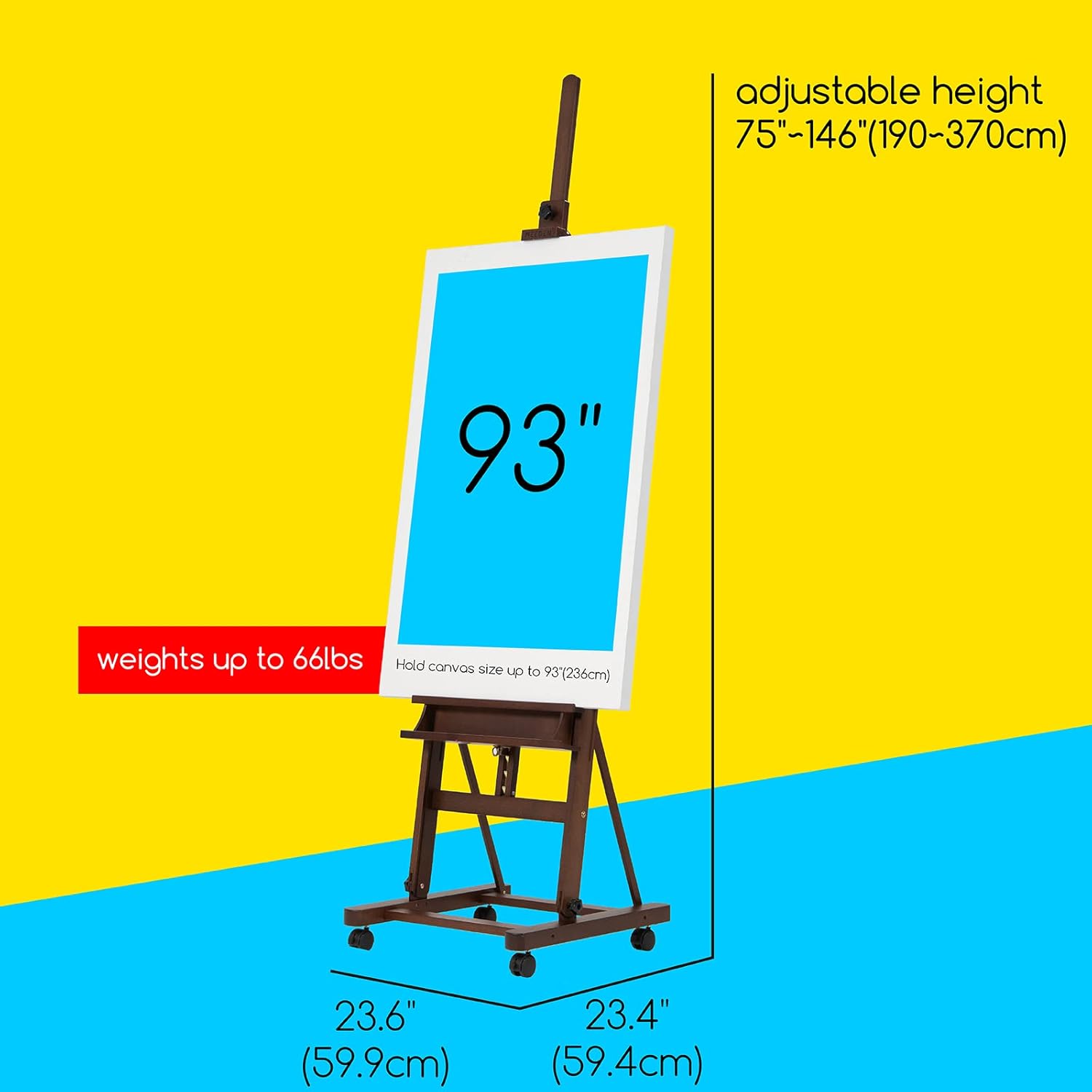 MEEDEN Adjustable H Frame Easel for Large Canvas
