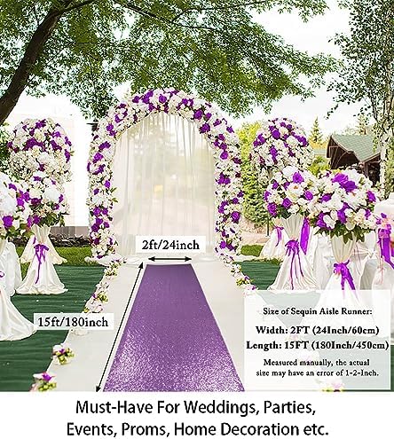ShiDianYi Lavender Sequin Aisle Runner Wedding 15FT