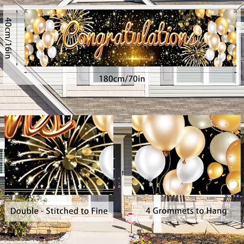 Congratulations Banner 6x13ft Graduation Celebration Decor