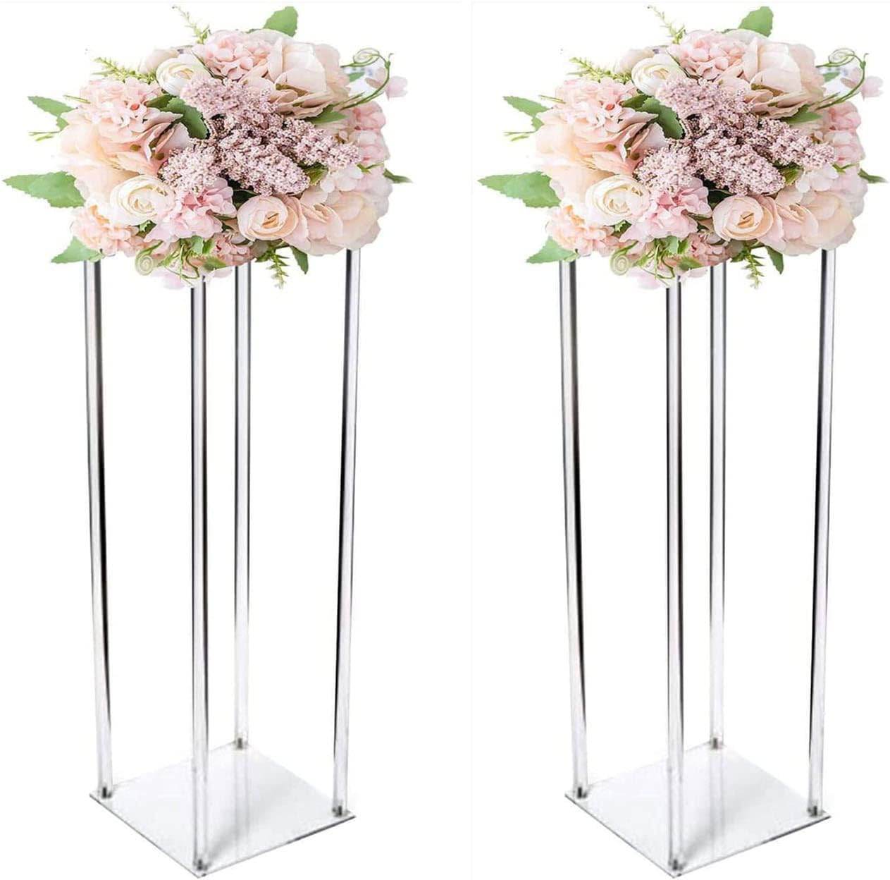 2 Pack 24 Inch Tall 8 Inch Diameter Acrylic Flower Stand