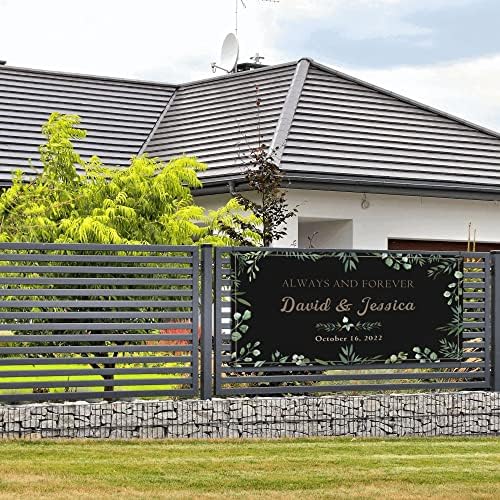 Always and Forever Wedding Banner 47x12 Inch Custom Size Black