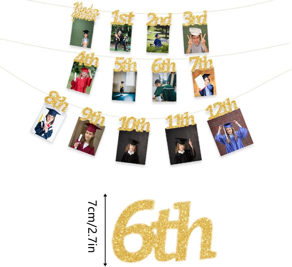 Gold Glitter Graduation Photo Banner for Class of 2025