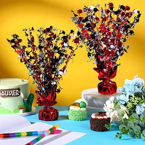Funrous 3 Piece Graduation Table Centerpieces Black Red