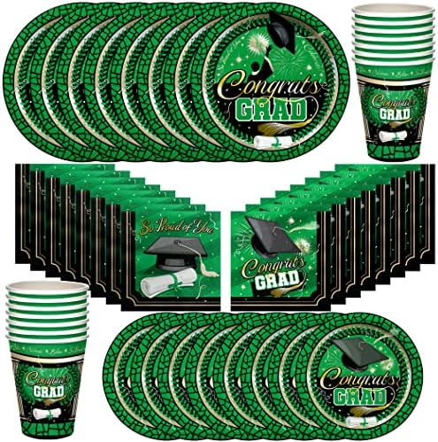 Treasures Gifted Green Graduation Decor Set - 24 Pieces