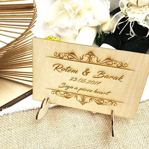 NUPTIO Rustic Guest Book Alternative with Heart Drop Box