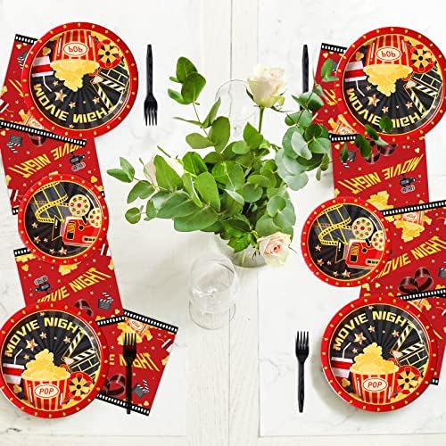 96 Pcs Movie Night Party Supplies Set for 24 Guests